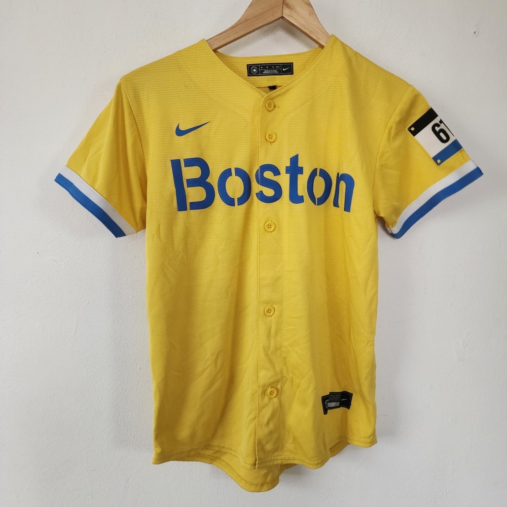 Boston Yellow Jersey Boys Size Medium 10/12 MLB